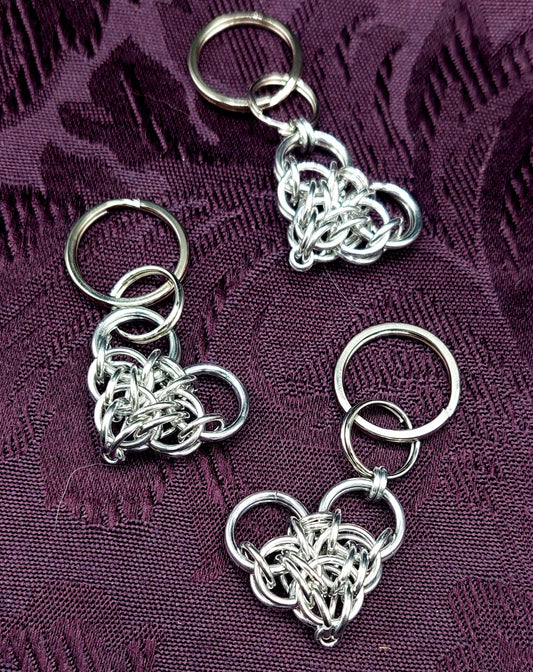 Chain Maille Heart Key Chains - Locally Made