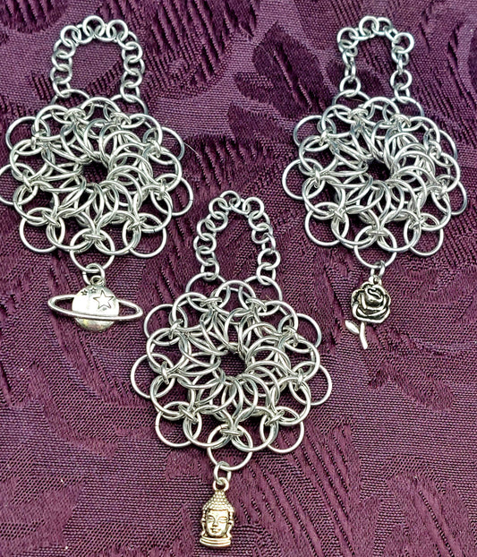 Flower/Dreamcatcher Chain Maille Ornaments - Locally Made