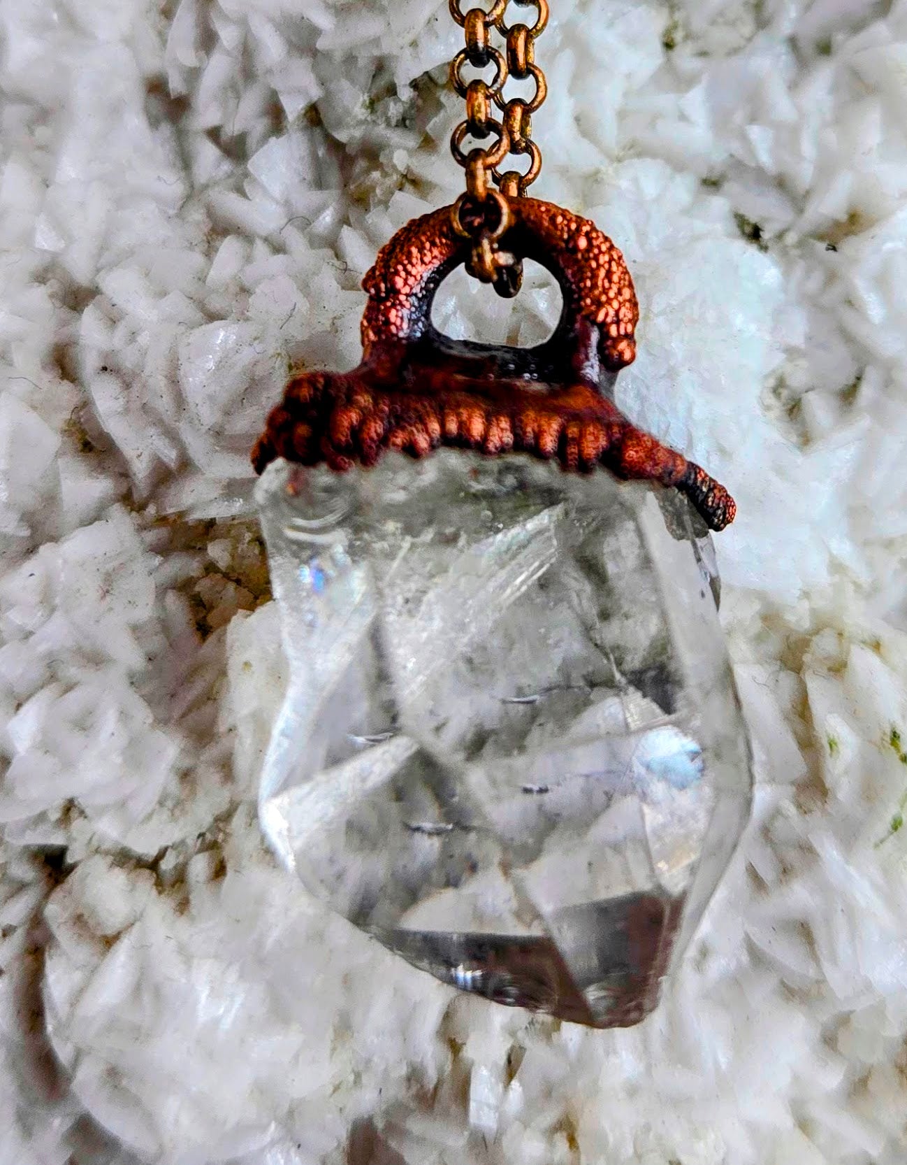 Clear Quartz with Copper Necklaces - Locally Made