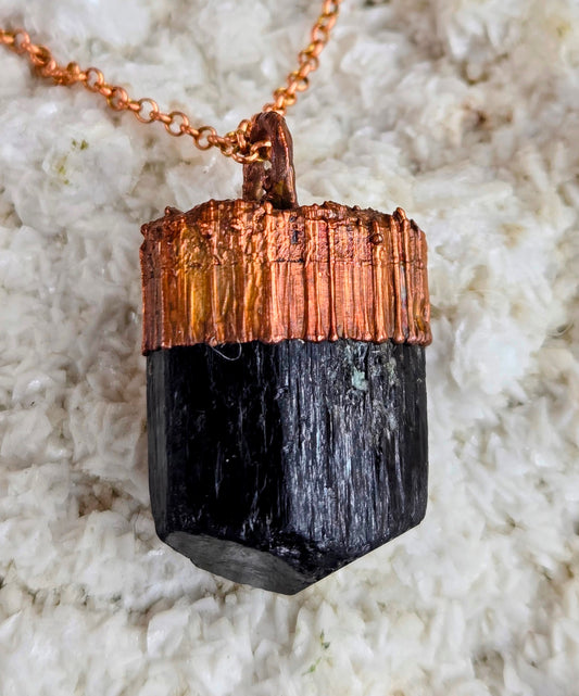Tourmaline & Antique Copper Necklace - Locally Made