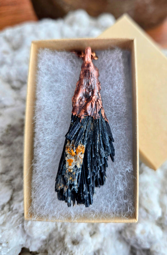 Kyanite & Antique Copper Necklace - Locally Made