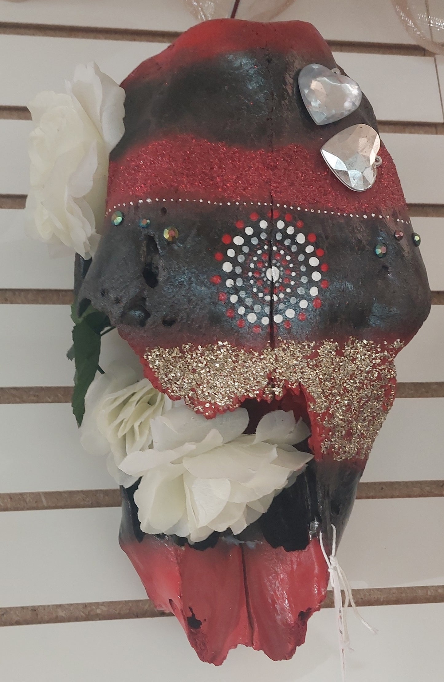 Painted Cow Skulls- Red, Black, and Gold