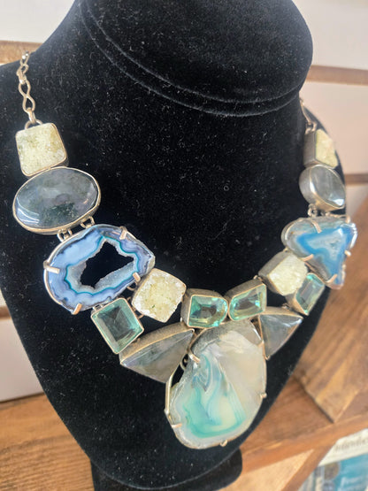 Agate Necklace Statement Piece