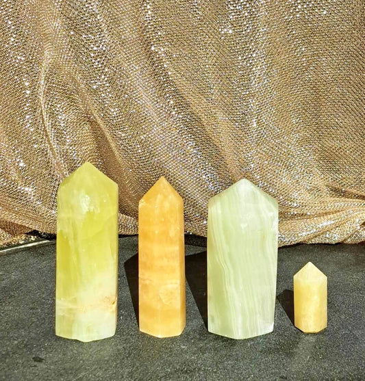 Yellow / Lemon Calcite Towers - XS ~ XL