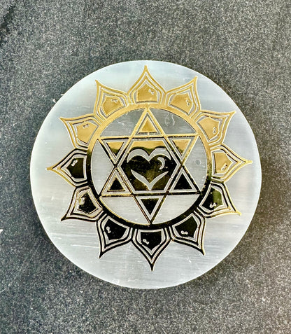 Selenite Charging Plates with Designs