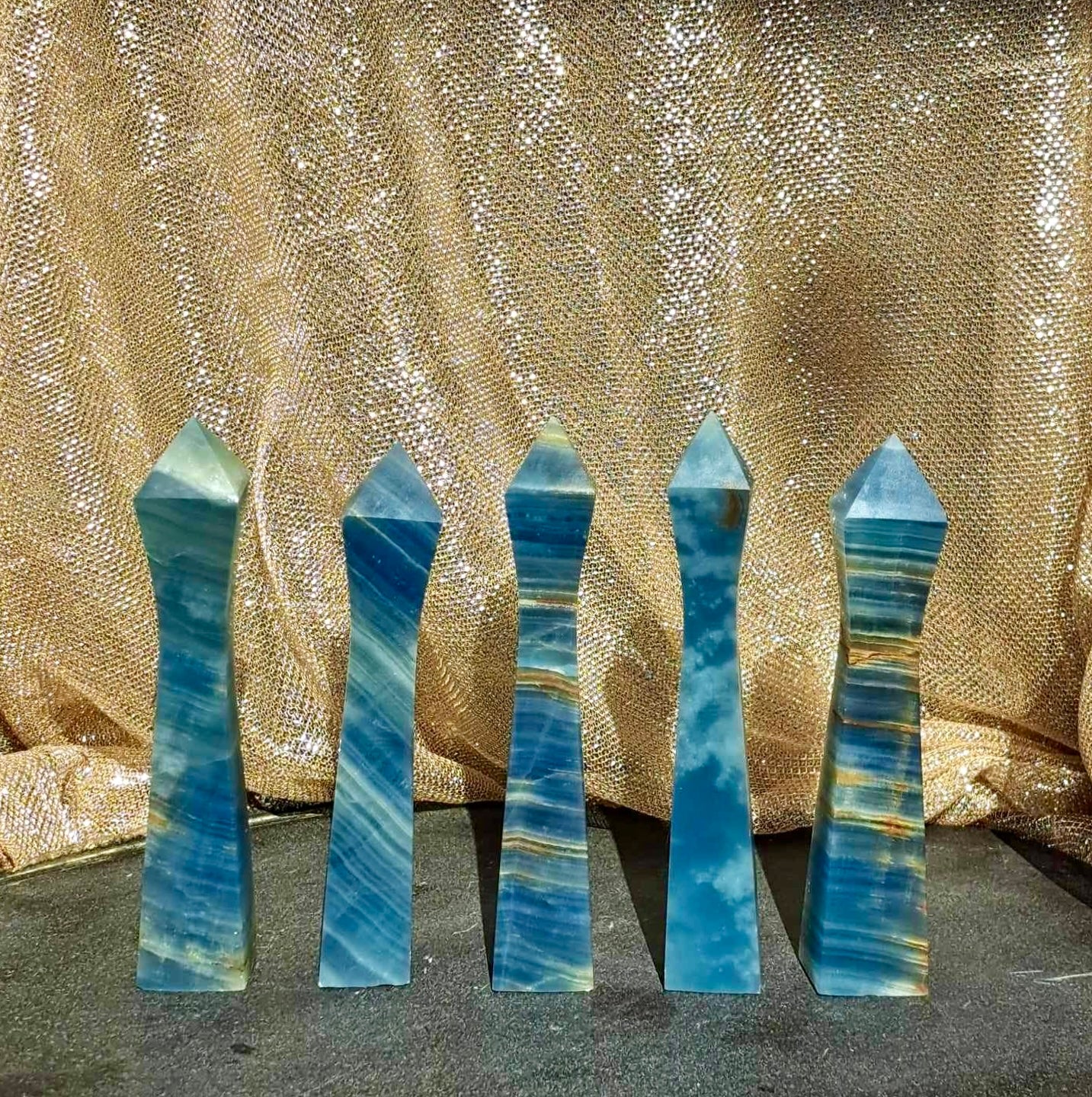 Banded Blue Onyx Towers