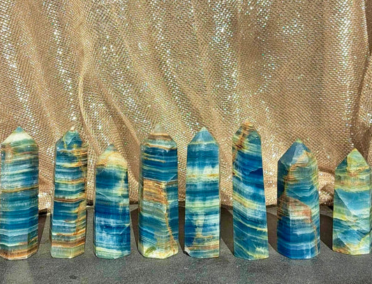 Banded Blue Onyx Towers