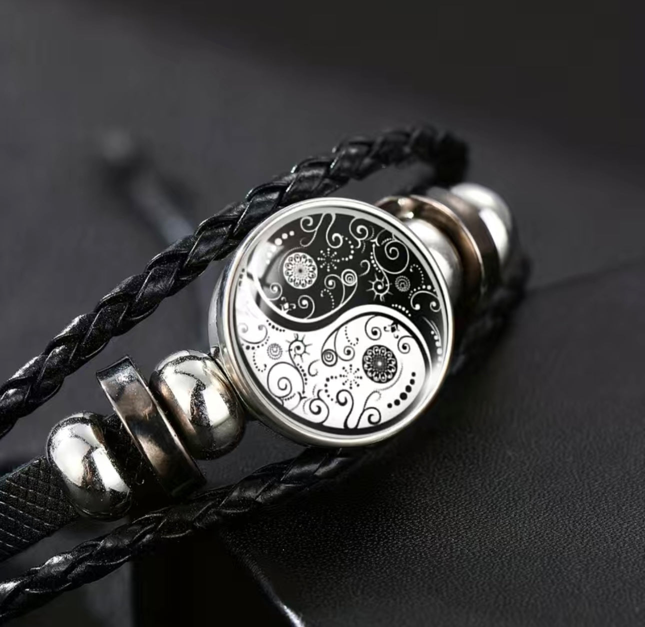 Leather Yin-Yang Bracelets