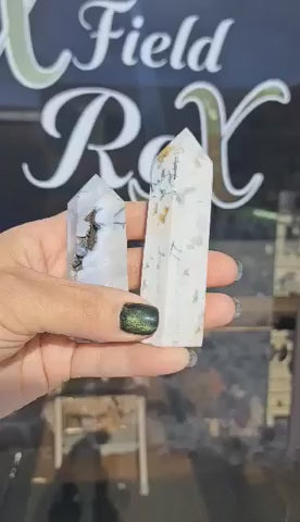 Dendritic Agate Towers (Green & White)