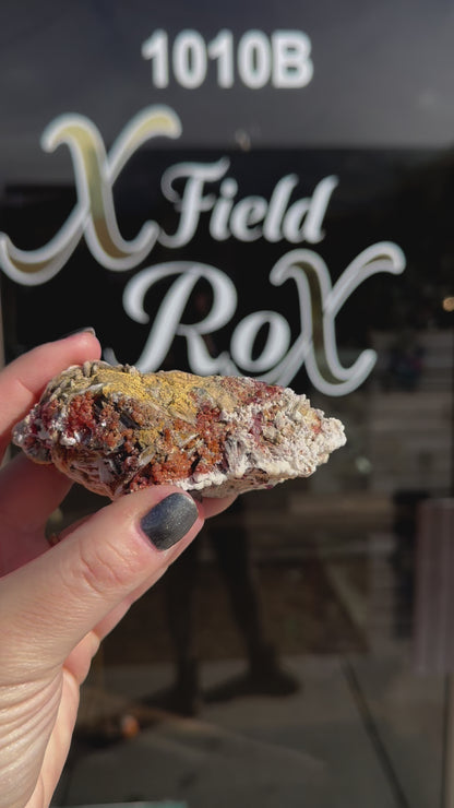 Tri-Colour Barite / Baryte, RARE Vanadinite, and Galena Specimen