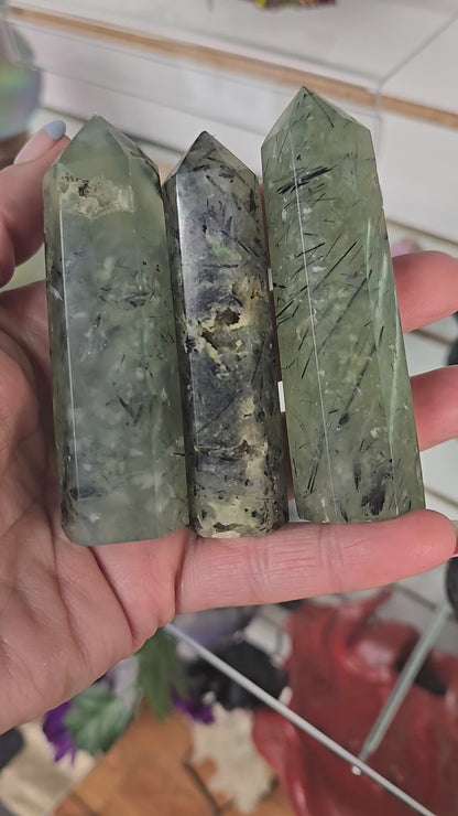 Prehnite with Epidote Towers