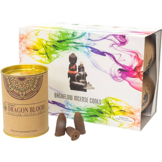 Dragons Blood Backflow Incense Cone- One Tin of 24 cones