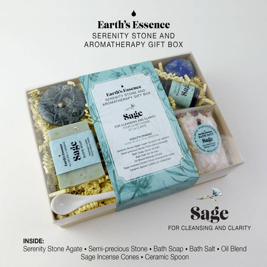 Serenity Stone & Aromatherapy Gift Box - SAGE