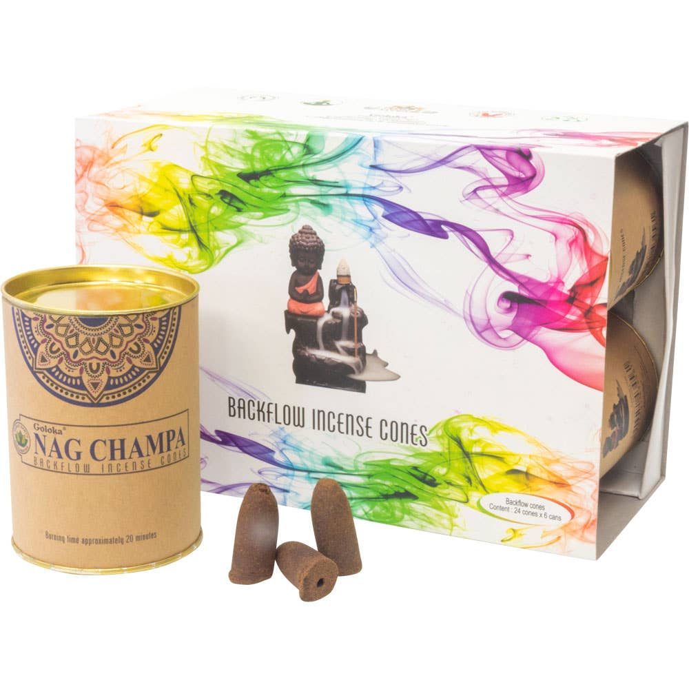 Nag Champa Backflow Incense Cones- One Tin